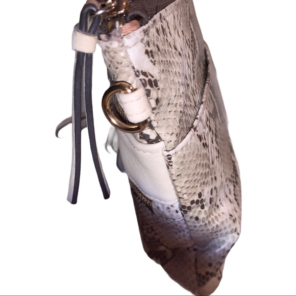 Jessica Simpson Faux Leather Python Snake Skin Soft Clutch Zipper Purse - Picture 6 of 12